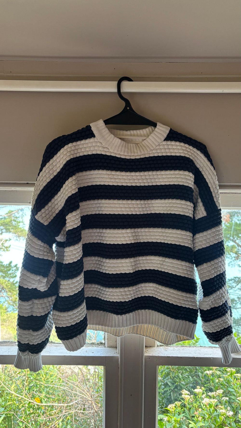 Kowtow Black And Blue Striped Jumper