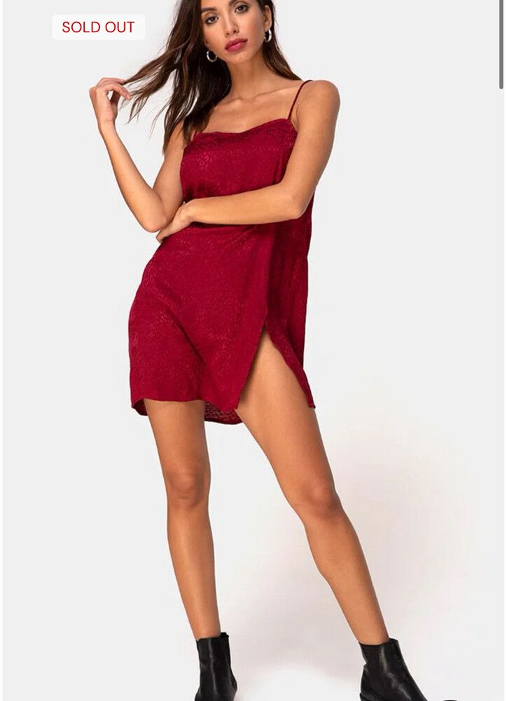 Motel Red Satin Mini Dress