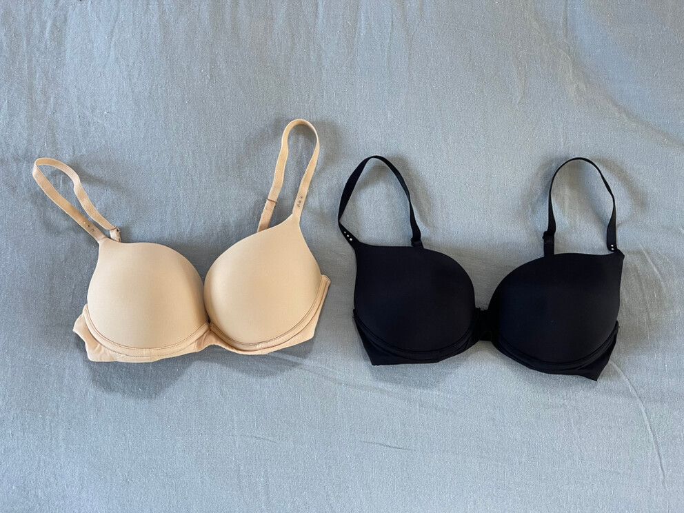 Pleasure State Beige Black Bra Set