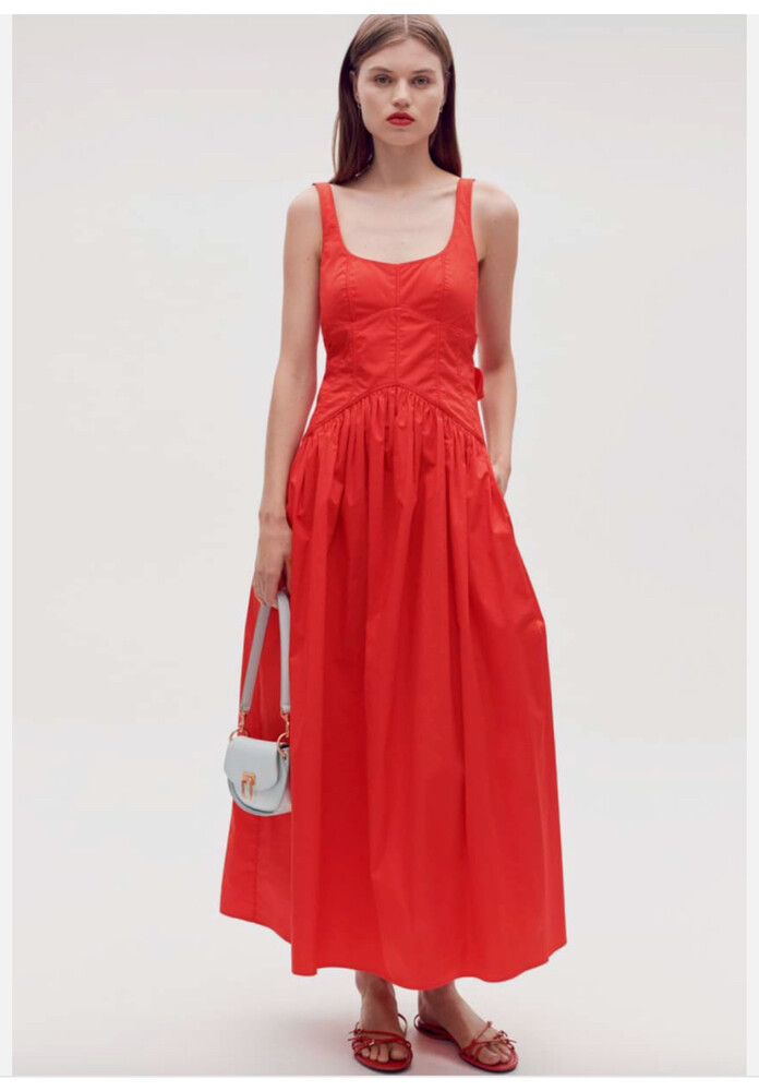Oroton - Oroton Dress - Size 10 - Bow Back - Red on Designer Wardrobe
