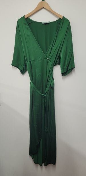 kate sylvester green dress Wrap dress