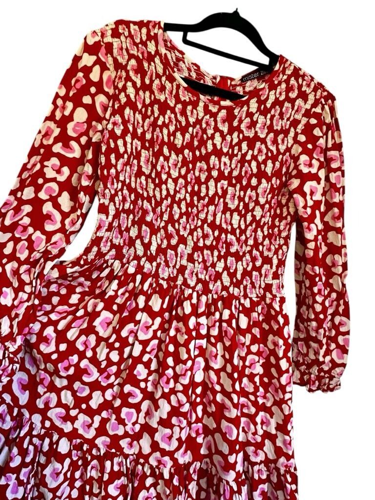 Bianca Dress in Pink Leopard Print