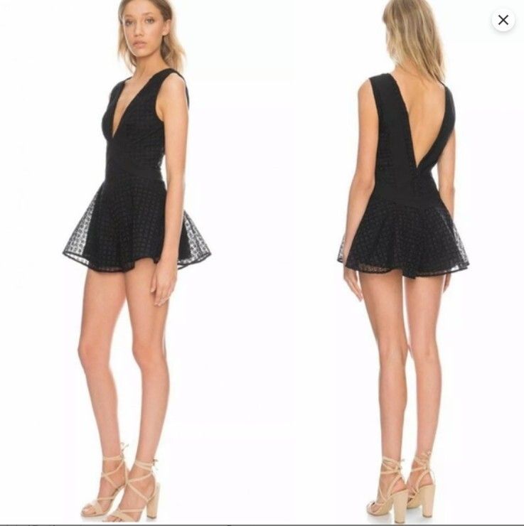 Finders Keepers Begin Black Playsuit Romper XXS