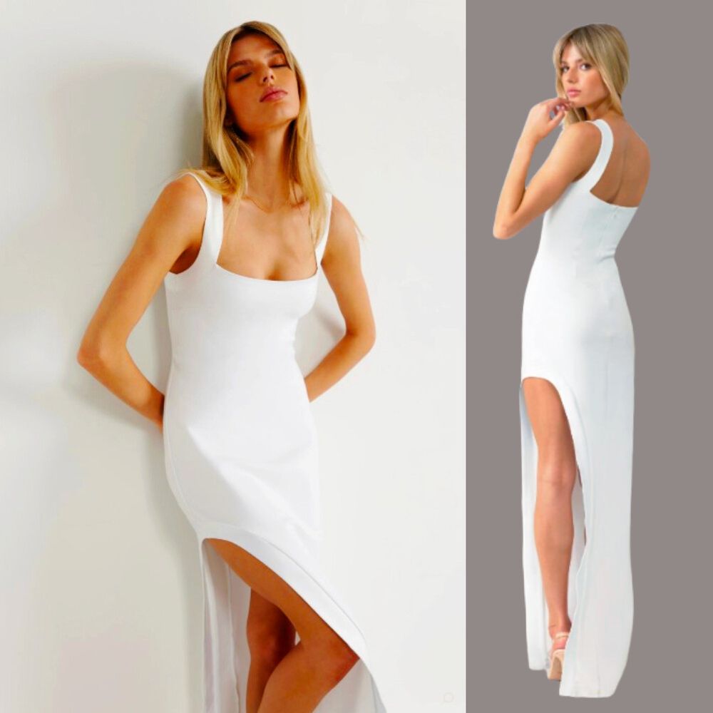 LEXI Coral Maxi Dress AU 6 US 2 White