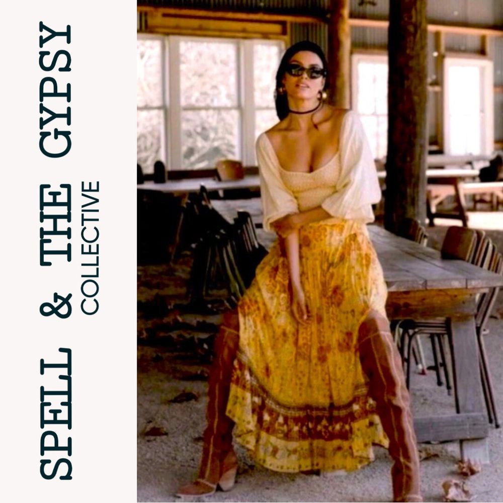 Spell & the Gypsy Mystic Maxi Skirt XL Sunflower
