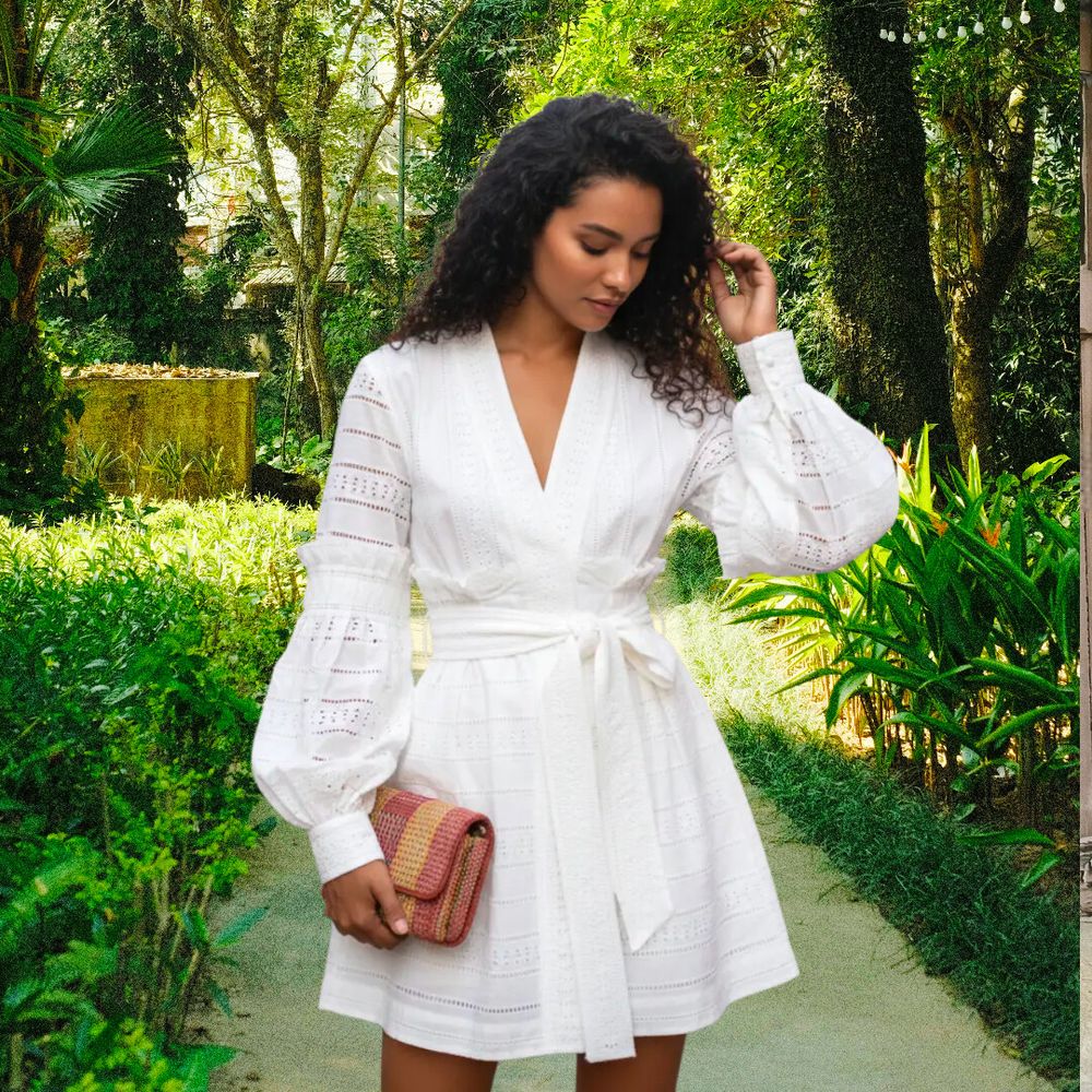ACLER Panama Belted White Wrap Mini Dress AU 6