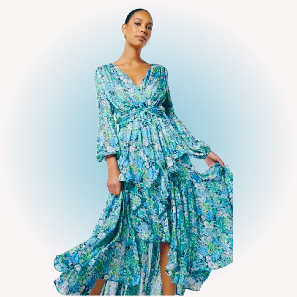 ELLIATT Claude Ruffled Floral Maxi Dress  Size L