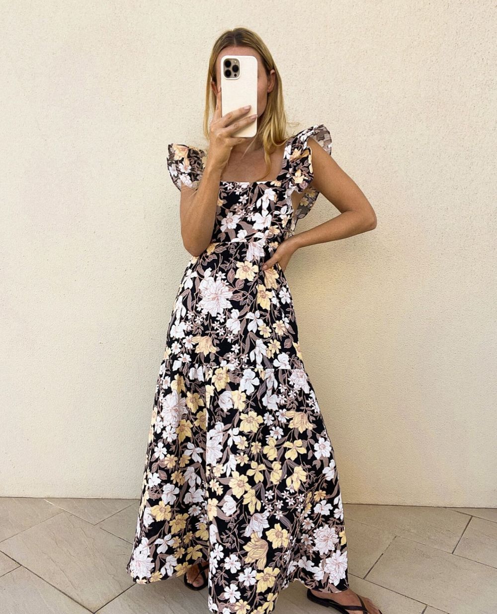 KIVARI Delilah Tie Back Maxi Linen Dress  AU 10