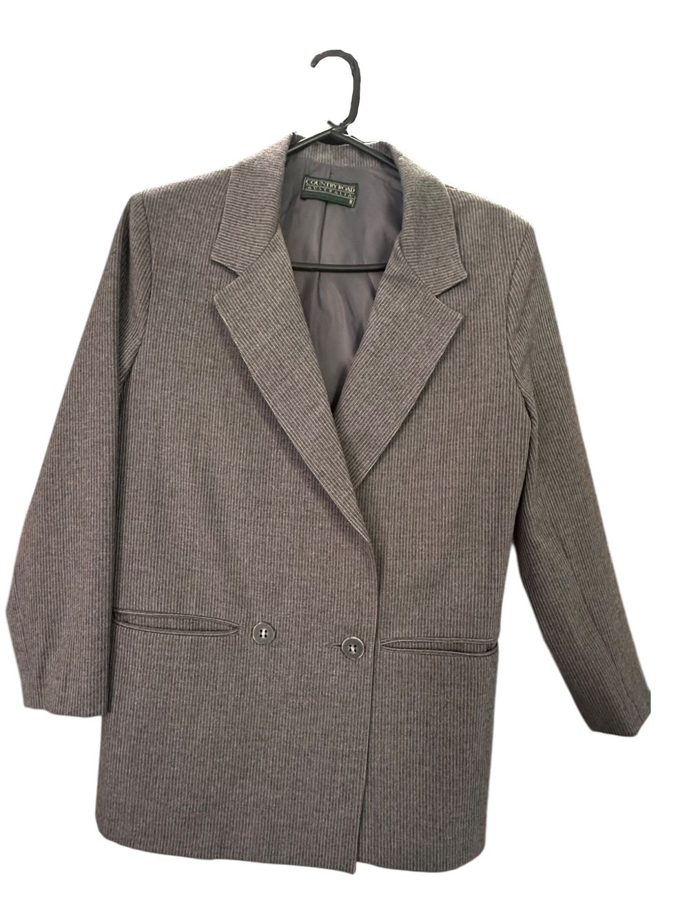 Country Road Grey Pinstripe Blazer Jacket Pure New Wool AU 8
