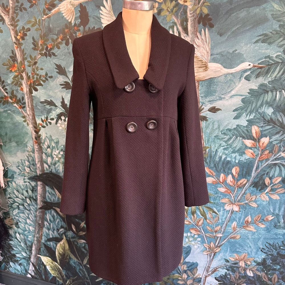 Cue Double Breasted Chocolate Brown Coat size 12