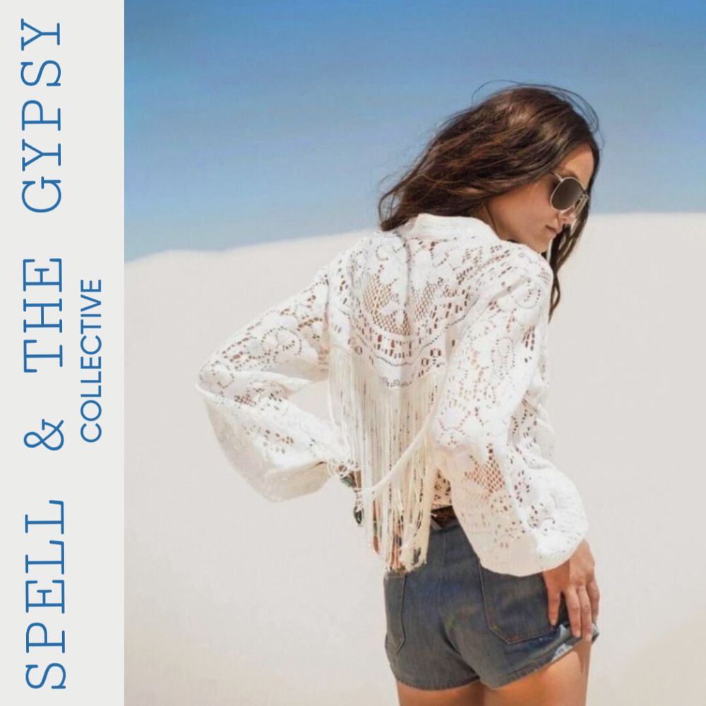 Spell & the Gypsy Collective Fleetwood Blouse Dove size 8