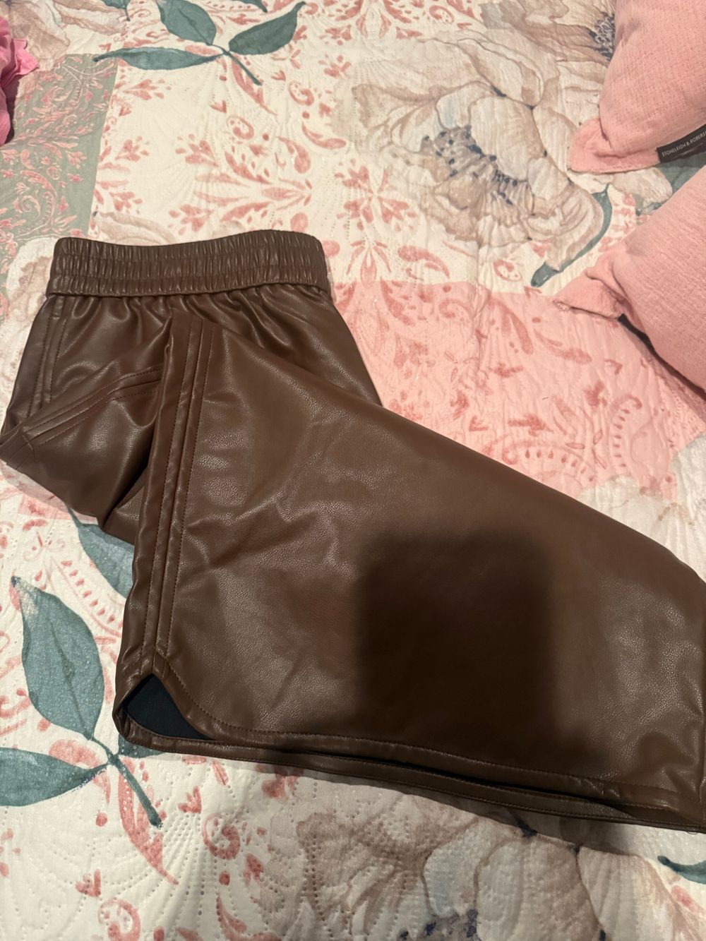 D-Luxe Basics Brown PU Bermuda Shorts