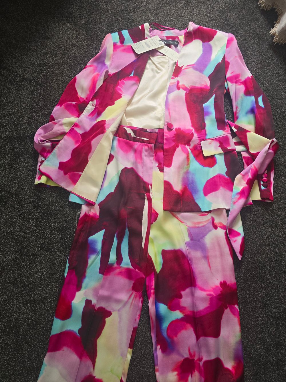 Zara Pink Floral Matching Suit Set