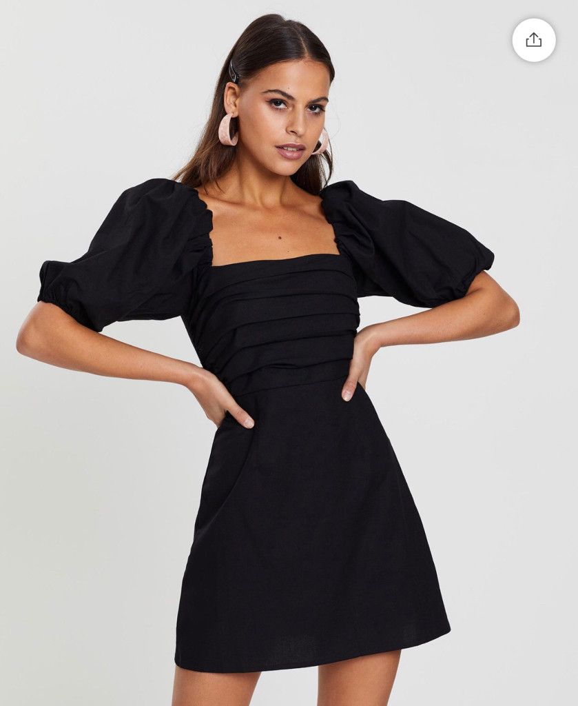 DAISY - Black Linen Dress on Designer Wardrobe