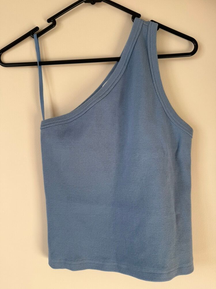 Assembly Label Blue One Shoulder Top
