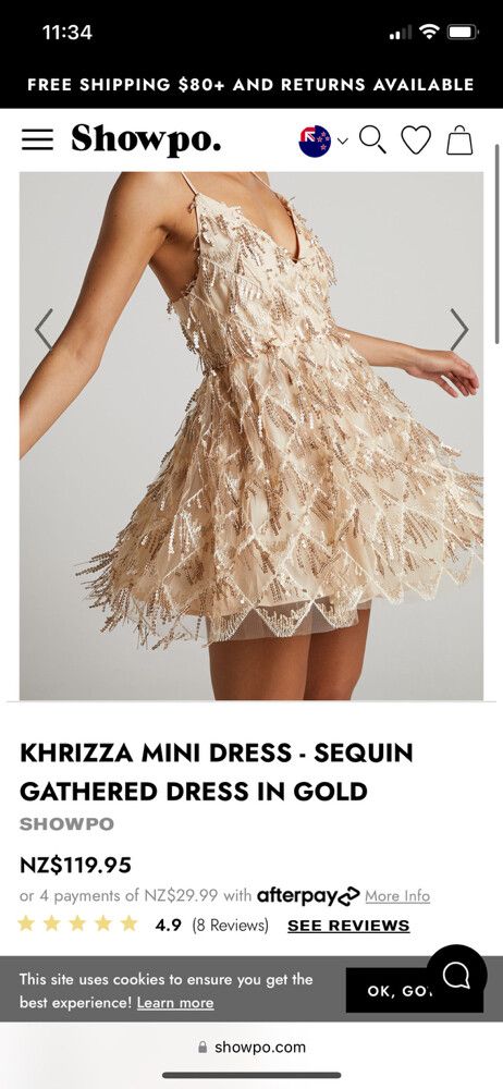 Showpo - KHRIZZA MINI DRESS - SEQUIN GATHERED DRESS IN GOLD on Designer  Wardrobe
