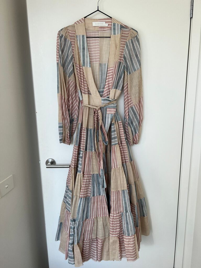 Zimmermann - Zimmermann Andie Wrap Midi Dress Sz 0P on Designer Wardrobe