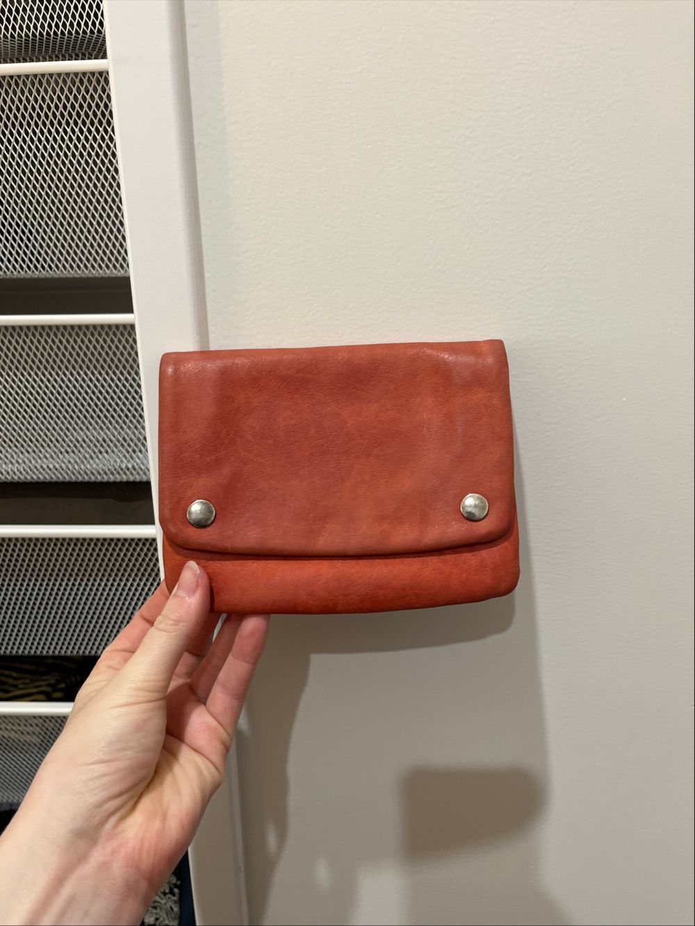 Status Anxiety Light Red Leather Clutch