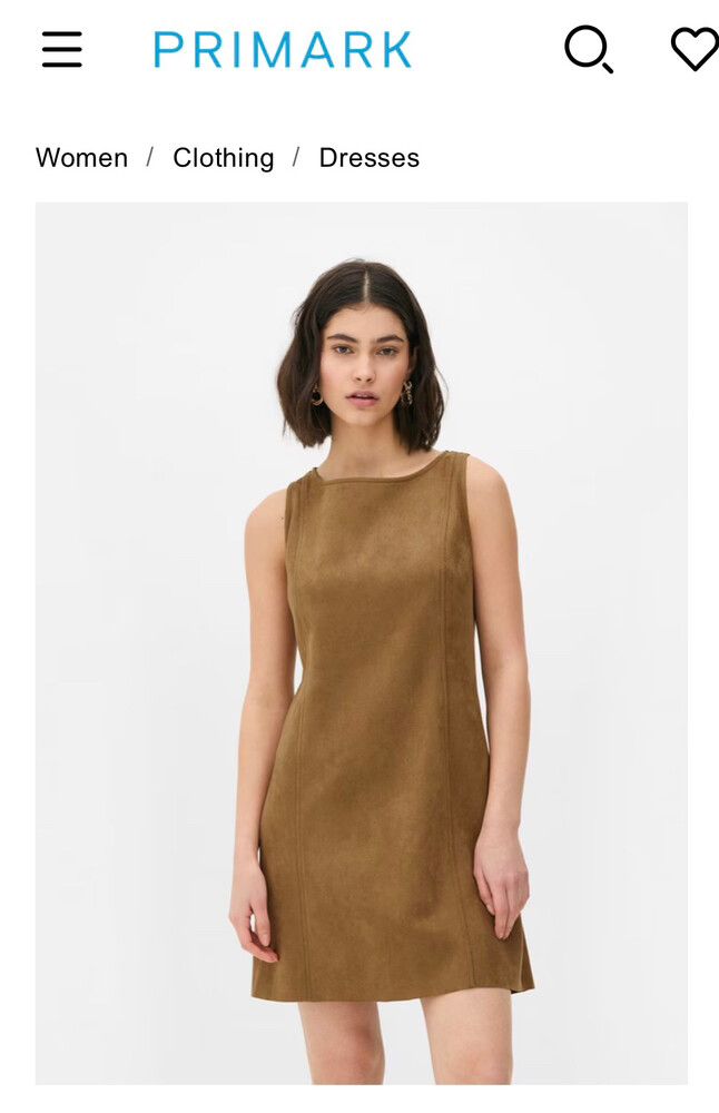 Primark - Primark Brown Faux Suede Sleeveless Dress on Designer Wardrobe
