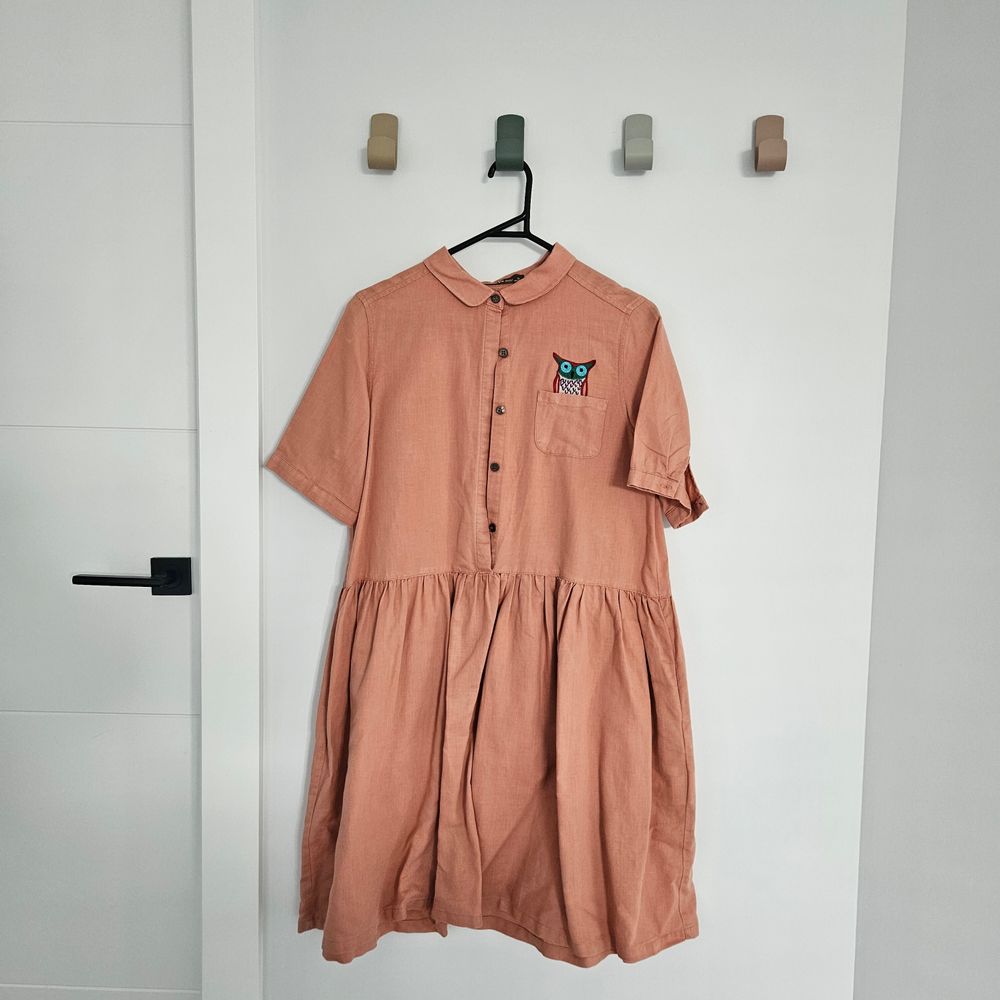 Embroidery Linen Skater Dress