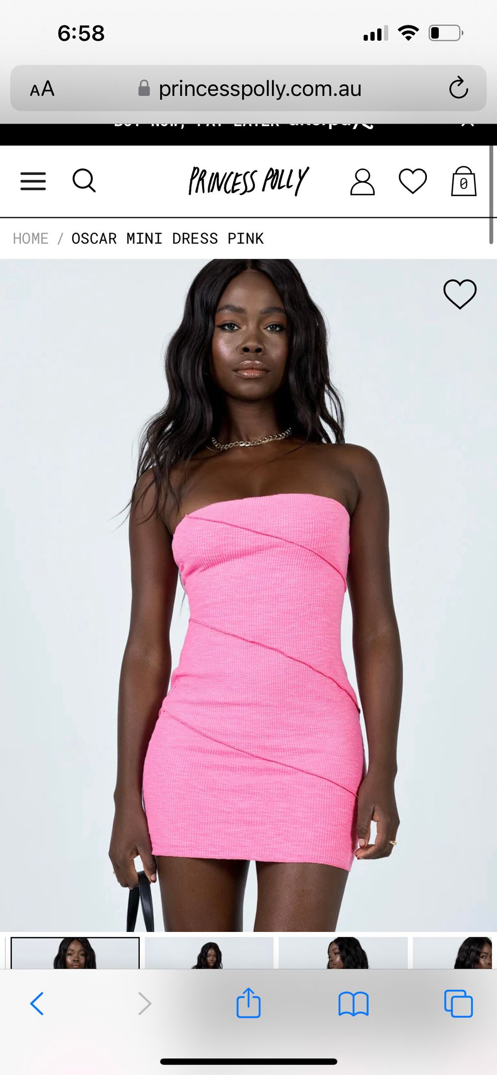 strapless open back dress Nicoletta Mini Dress Light Pink main image 0