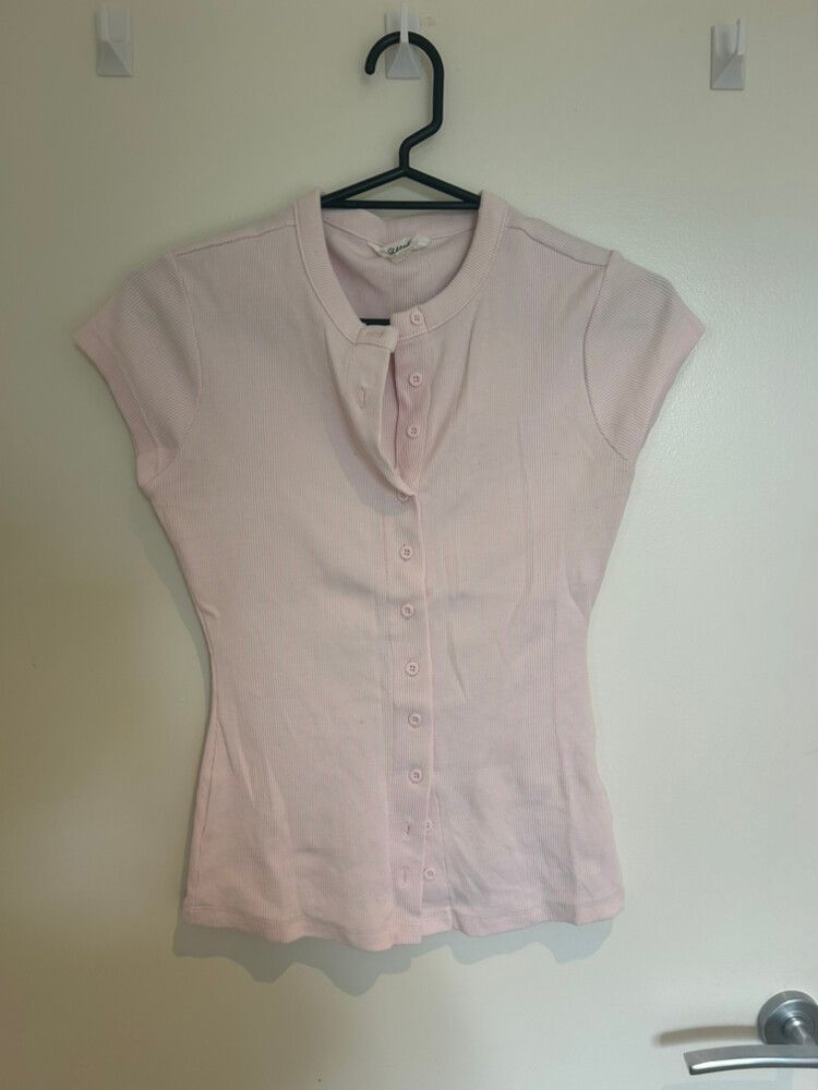 Glassons Pink Ribbed Top
