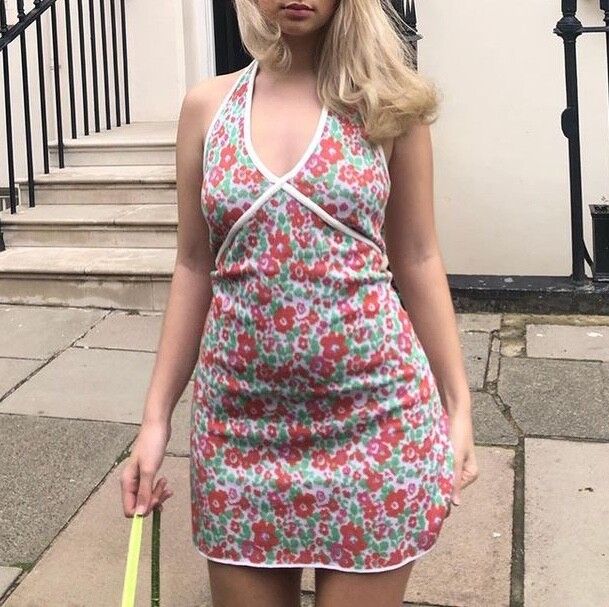 Zara - KNIT HALTER NECK DRESS MULTICOLOURED on Designer Wardrobe
