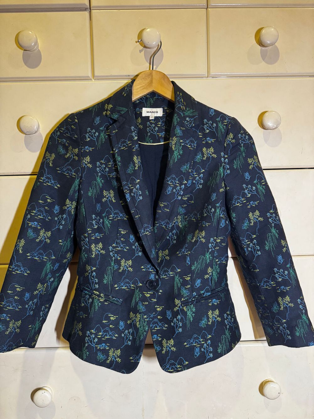 Marcs Floral Jacquard Navy Blazer
