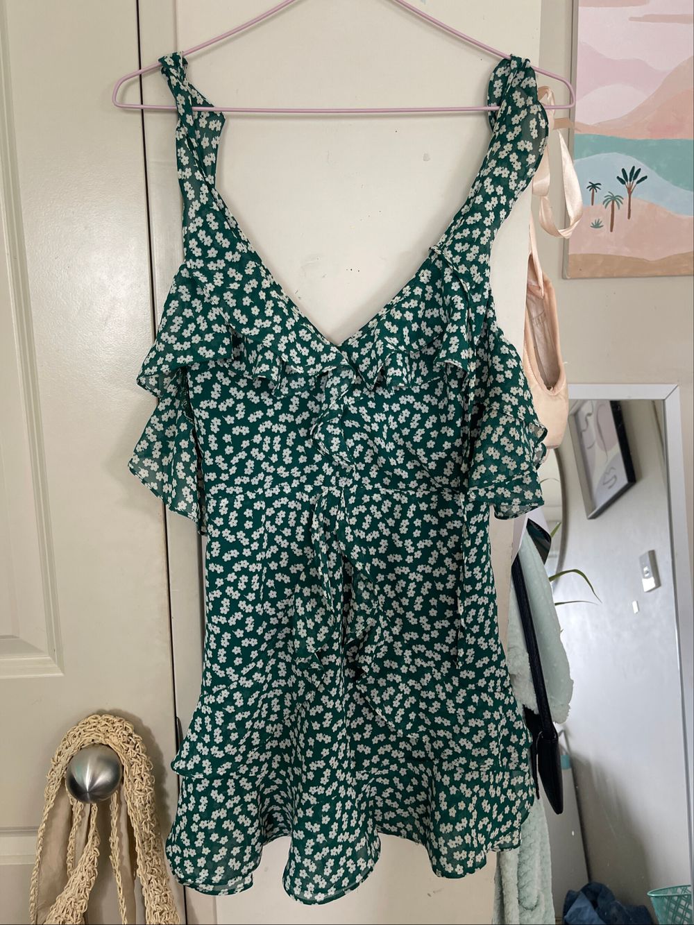 green floral dress princess polly Kenzie Maxi Dress Green main image 0