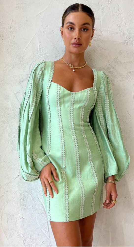 Acler - Duxbury Dress In Foam Green on Designer Wardrobe Acler - Duxbury Dress In Foam Green on Designer Wardrobe