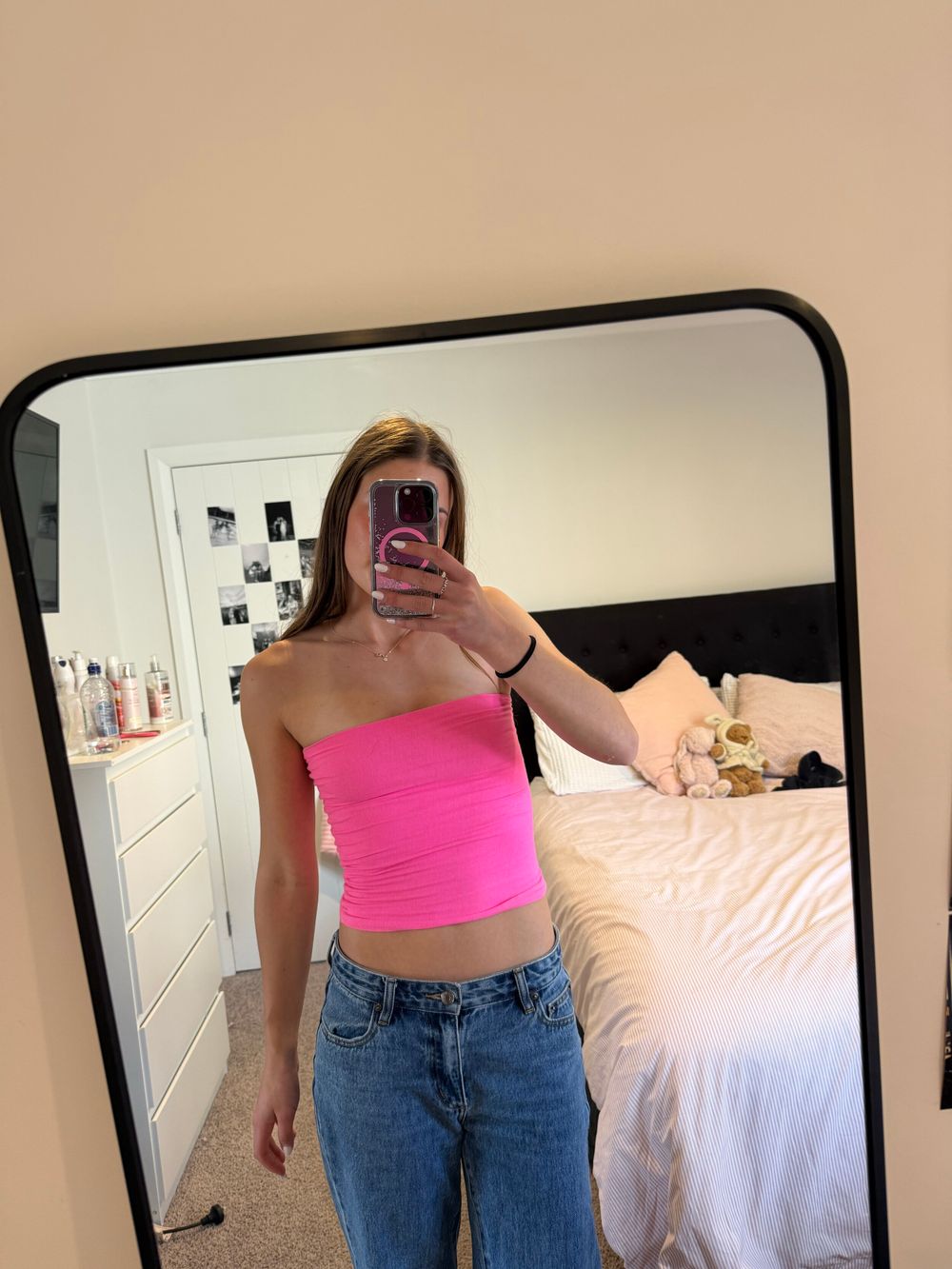 Vida the label pink strapless tube top