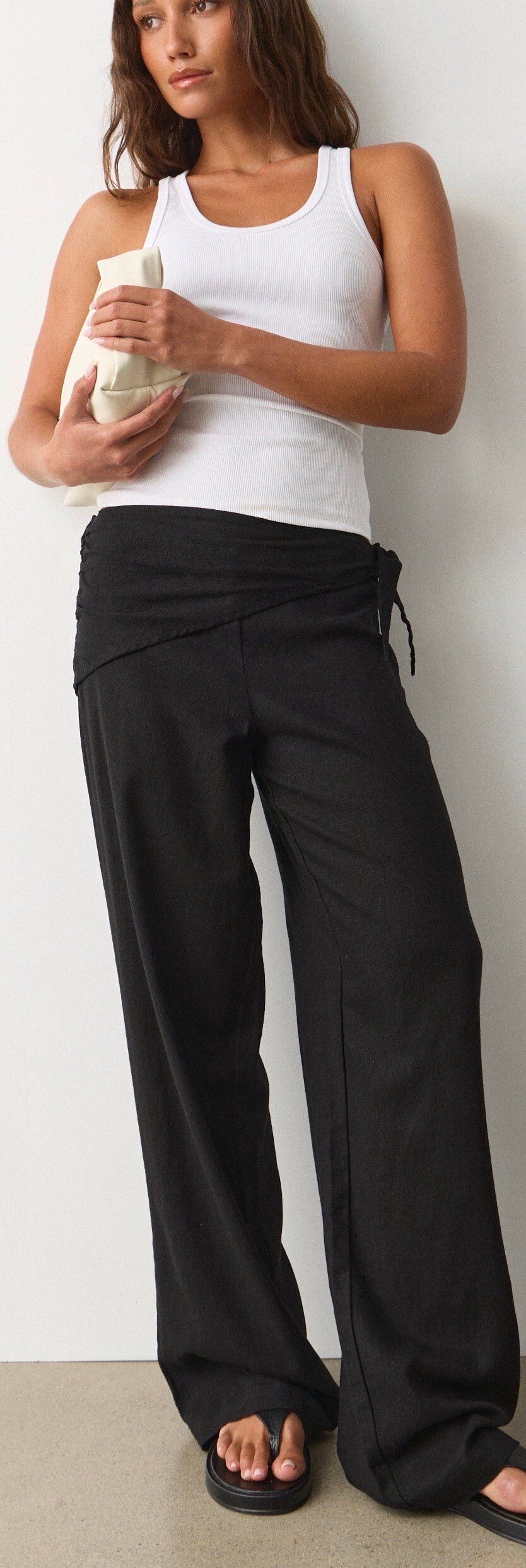 glassons tie waist linen pants