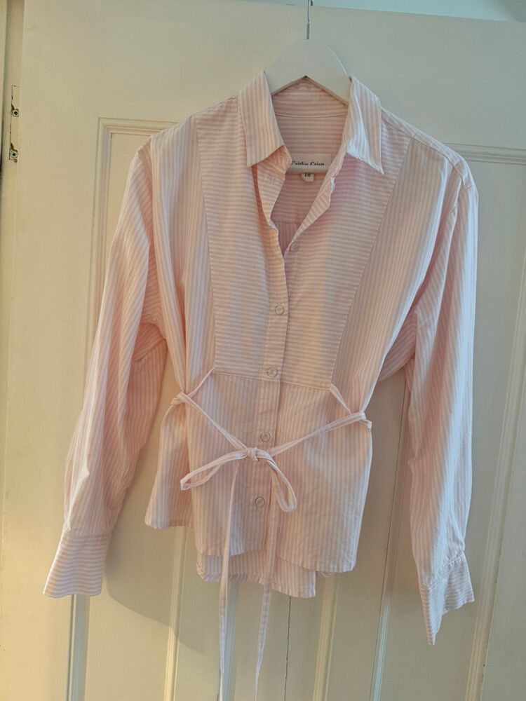 Caitlin Crisp Pink Pin Stripe Shirt