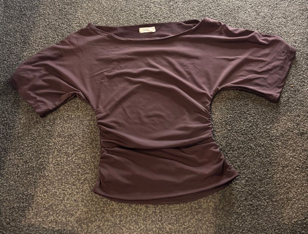 Glassons burgundy Ruched Batwing Top