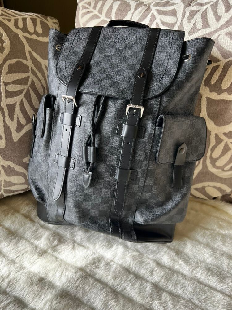 Black & Gray Checkered Backpack