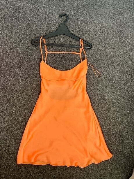 strapless open back dress Zara Orange Floral Mini Dress main image 0