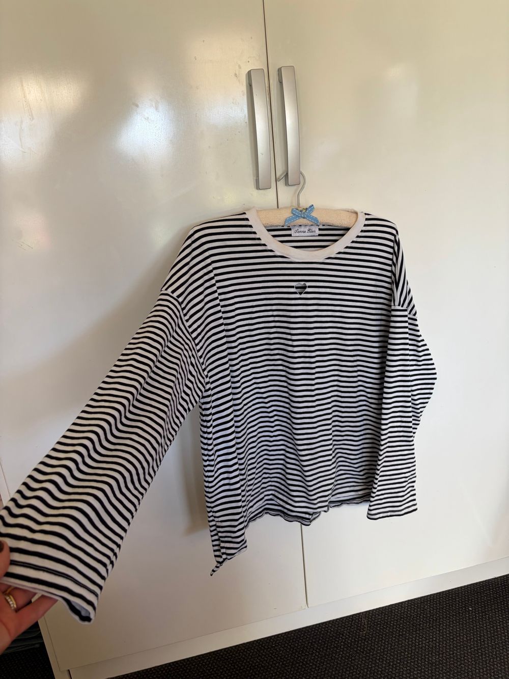 Sienna Blair Black And White Striped Long Sleeve Top