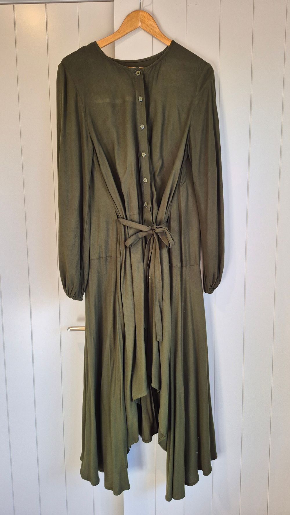 forest green dress nz Gathered waist Linen Dress main image 0