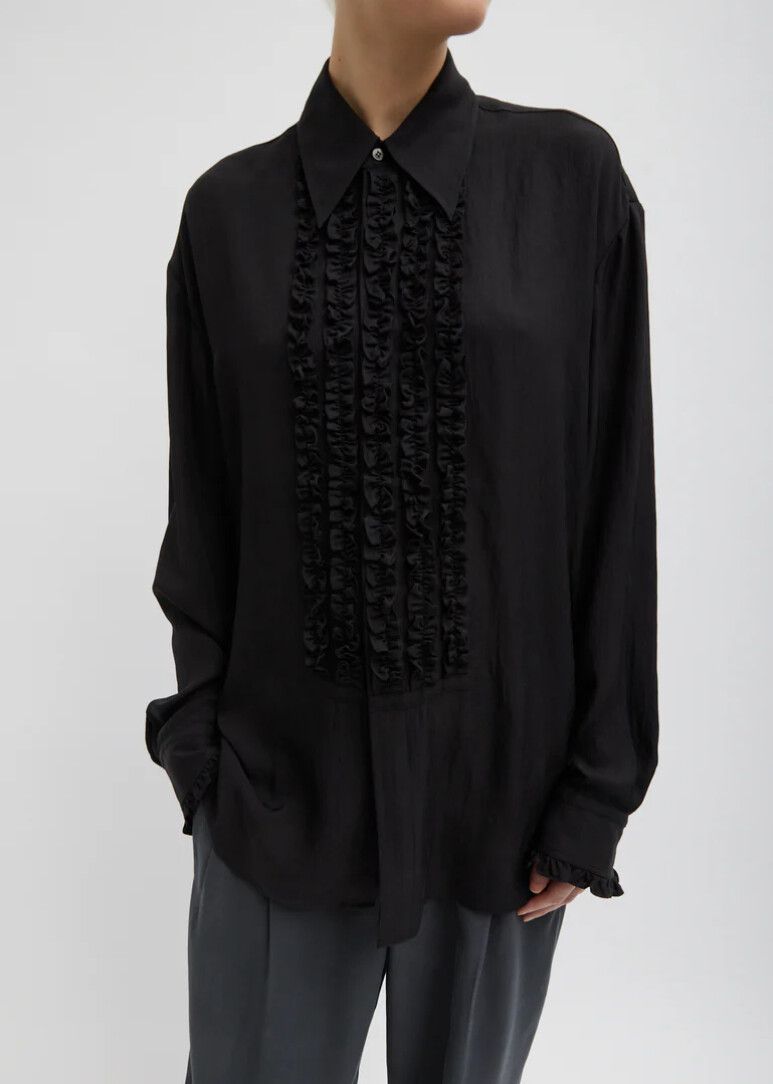 Winter Acetate Easy Tuxedo Shirt - Medium