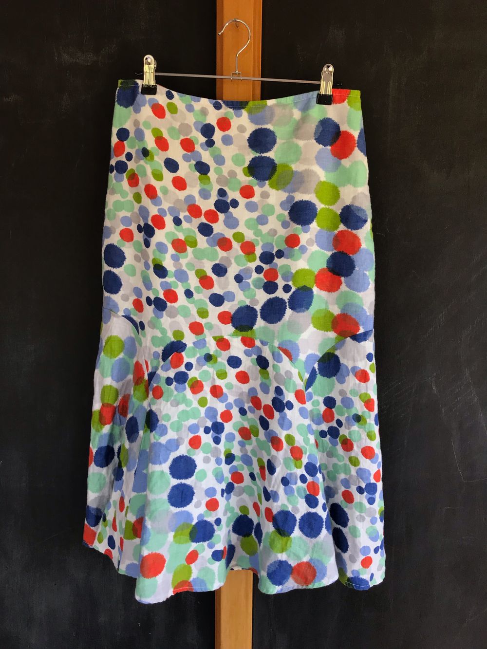 100% Linen Colourful Midi Skirt