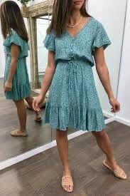 Green Spotted Midi Dress