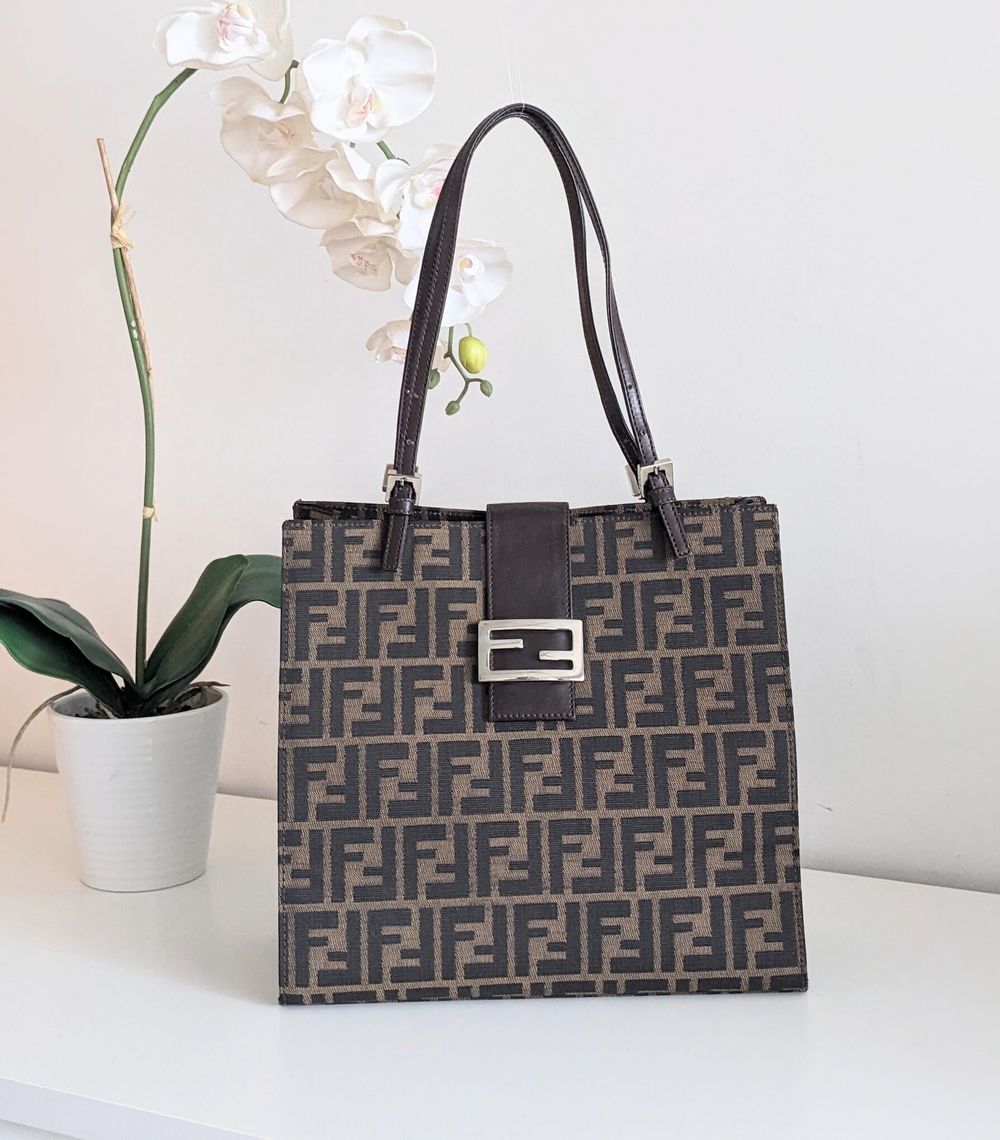 FENDI FF ZUCCA TOTE WOMAN HANDBAG AUTHENTIC