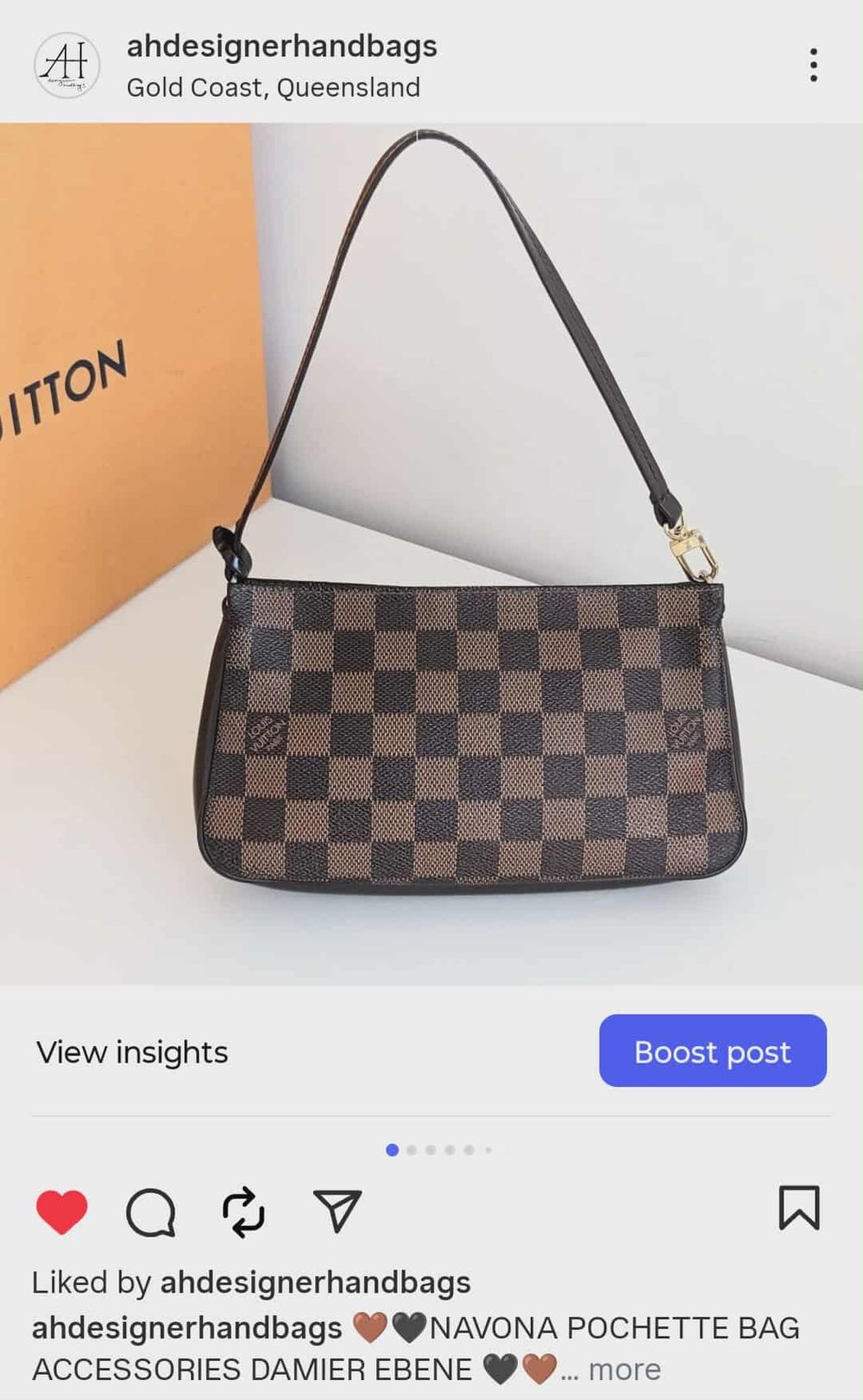 LOUIS VUITTON NAVONA POCHETTE BAG ACCESSORIES  DAMIER EBENE