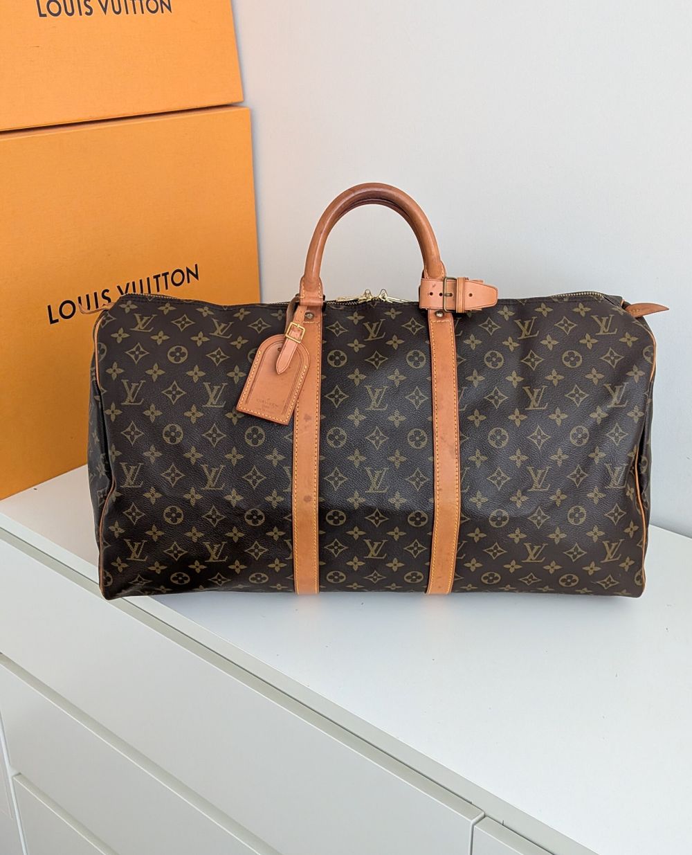 LOUIS VUITTON KEEPALL 55 MONOGRAM TRAVEL BAG