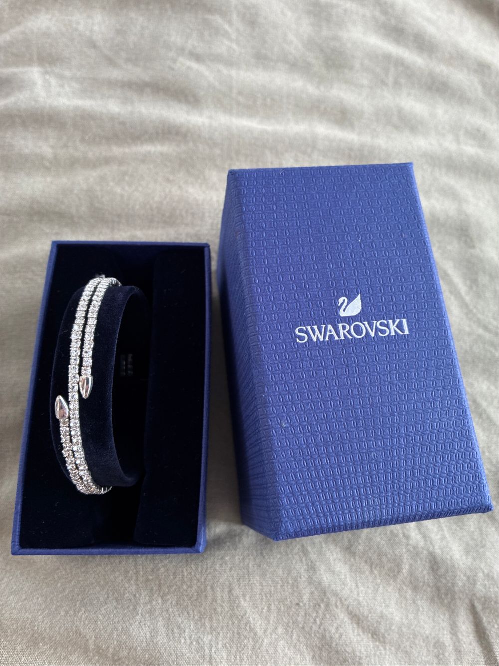 Swarovski Silver Crystal Double Row Bracelet