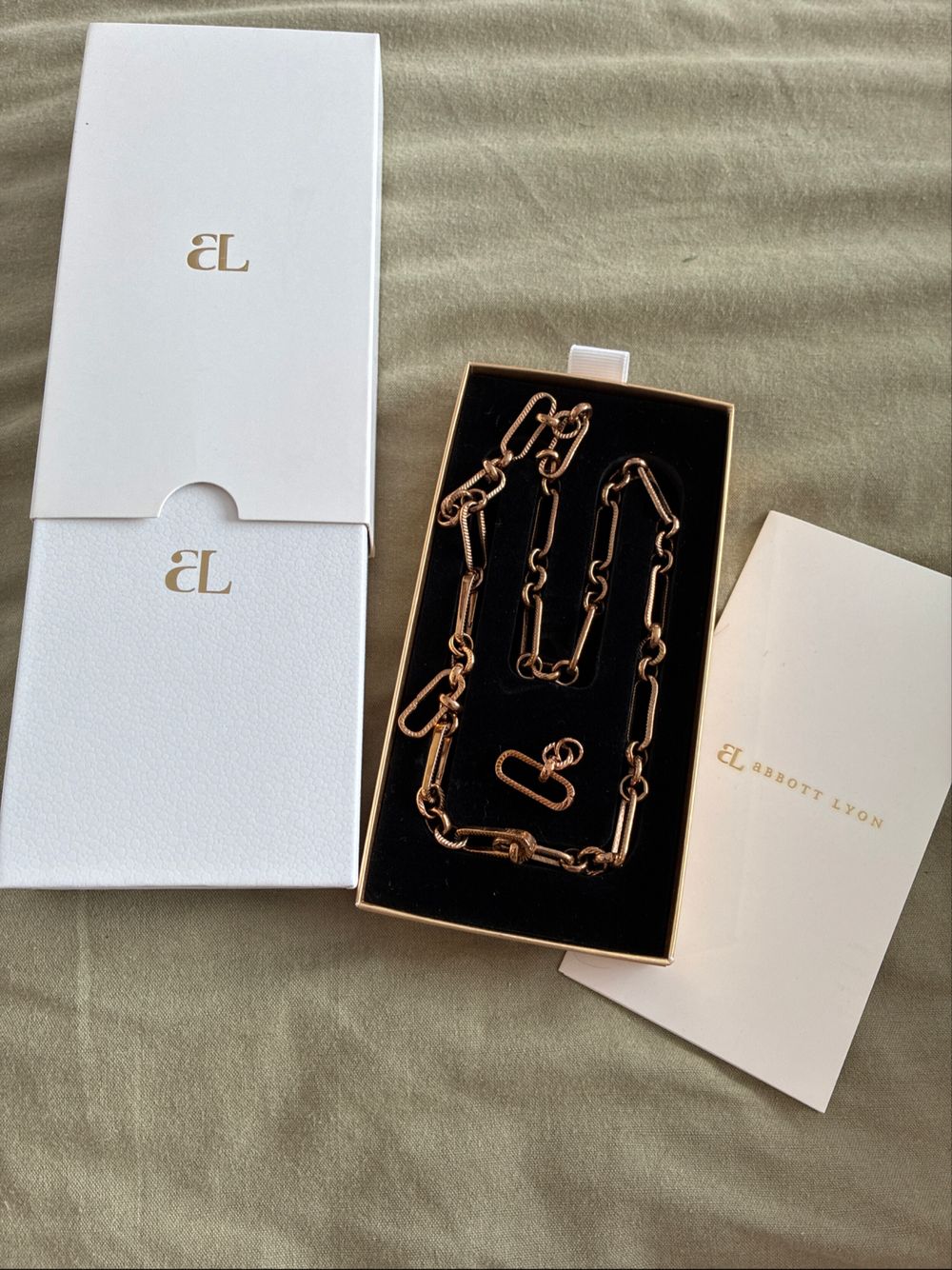 Gold link chain necklace