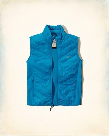 Brand New Hollister tear blue Quilted Softshell Vest for men size US M