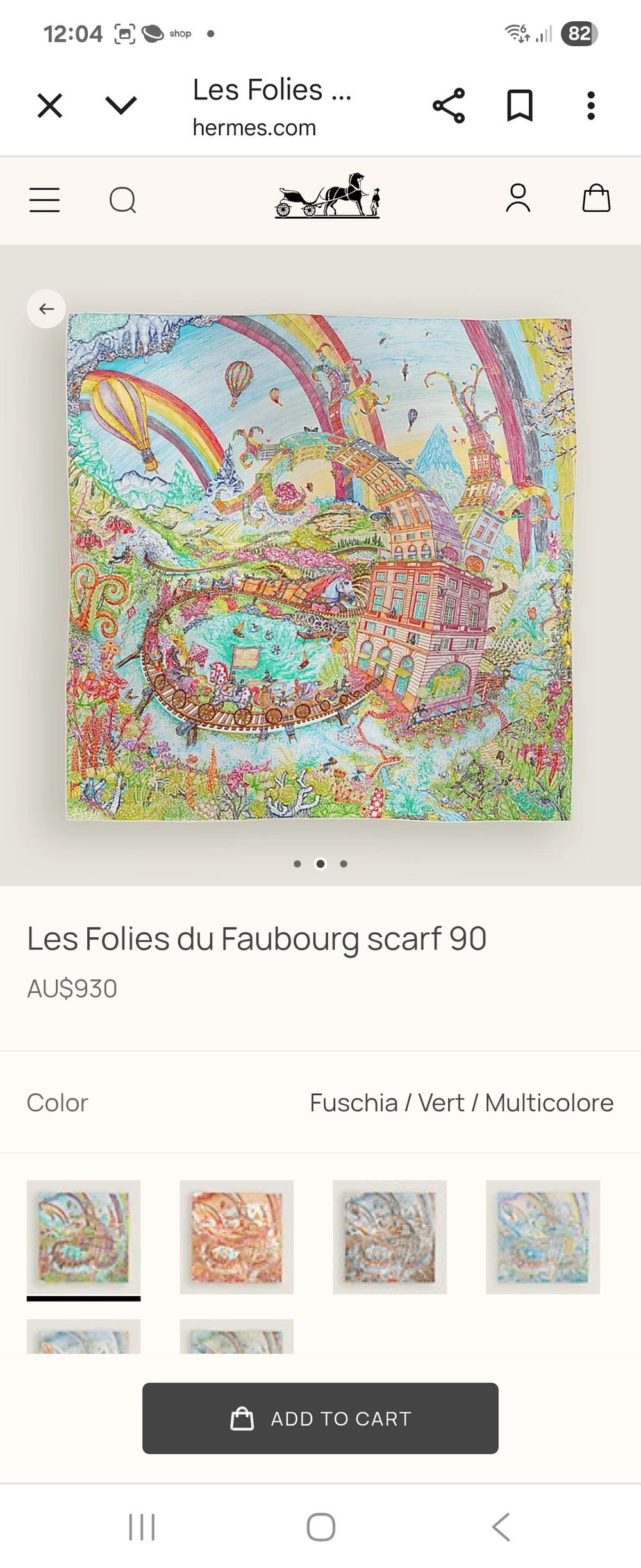 Hermes Les Folies du Faubourg Scarf