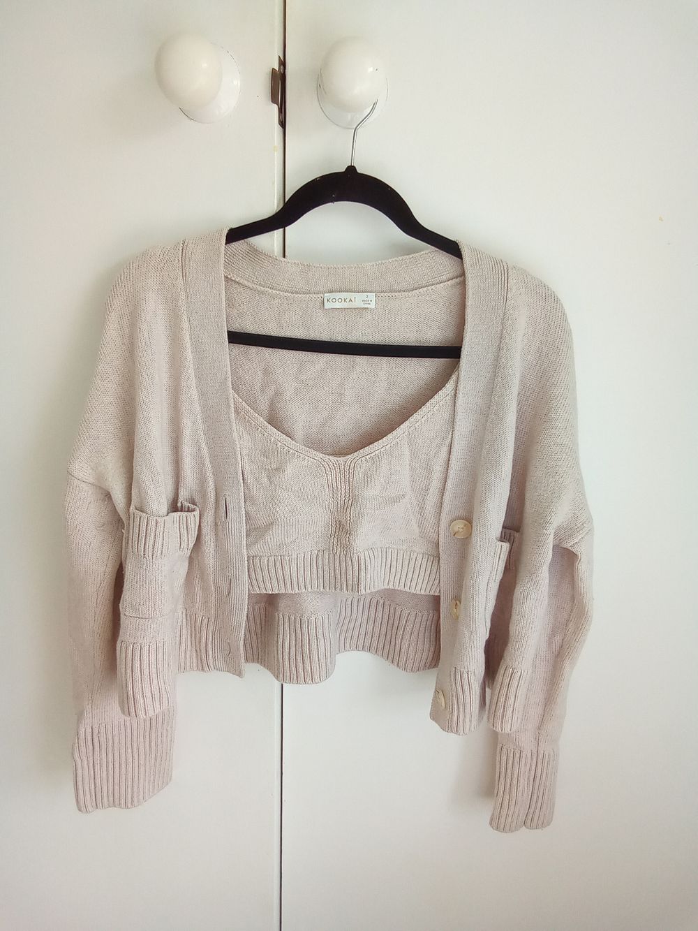Kookai cardigan and crop set. fits 8-12 depending on fit preference