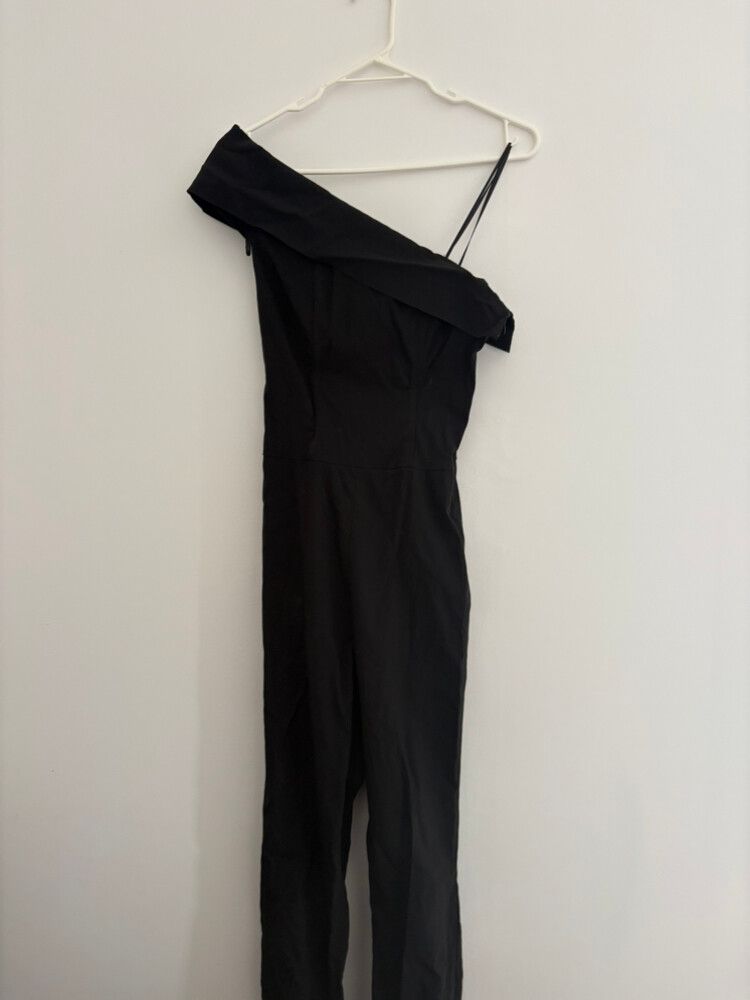 Miss Selfridge Black One-Shoulder Jumpsuit